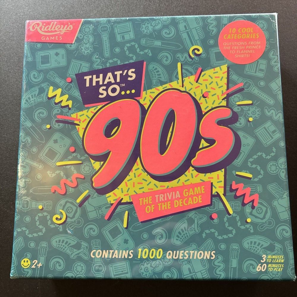 Ridley's Games. That's So 90's. The Trivia Game Of The Decade. New Sealed.
